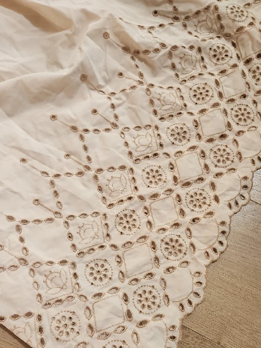 Cream Eyelet Dress with Ruffled Straps NWT Blu Pepper Boutique Dress - Picture 3 of 7
